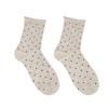 Women's Polka Dot Mid-Calf Socks - Spring To Autumn, Trendy Korean Style, Thin Sports Design with Rolled Edge.