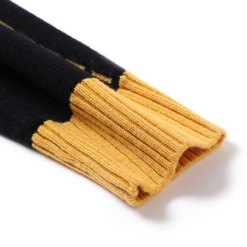 TUHUANG Women's Thickened Pure Wool Jacquard Striped Sweater