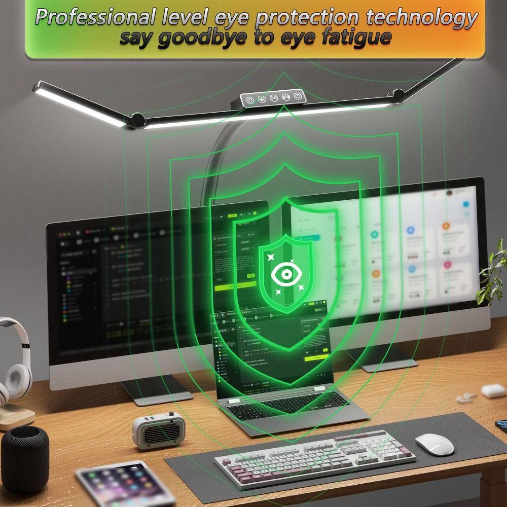 Plastic USB Table Light 3 Heads 360° Adjustable Folding Arm Lamp Clip On Design 10 Brightness Levels LED Strip Light