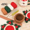 Festive Christmas Home Decor Crochet Cup Coasters with Mini Basket Handmade Holly Plants Soft Yarn for Hand Knitting Berries Mat Set Drinks Tabletop