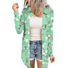 Women's Casual Fashion Floral Print Long Sleeve Mid-Length Cardigan Jacket