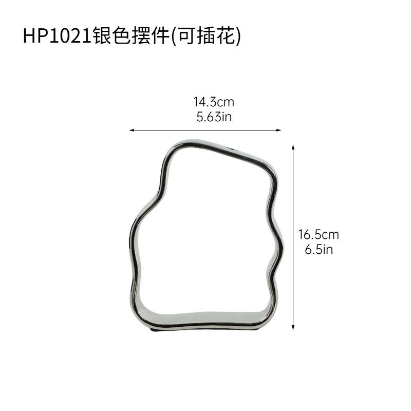 Креативная керамическая серебряная ваза Полые украшения для цветочных композиций Плиссированная линия Лента Рукоделие Геометрическая сплошная