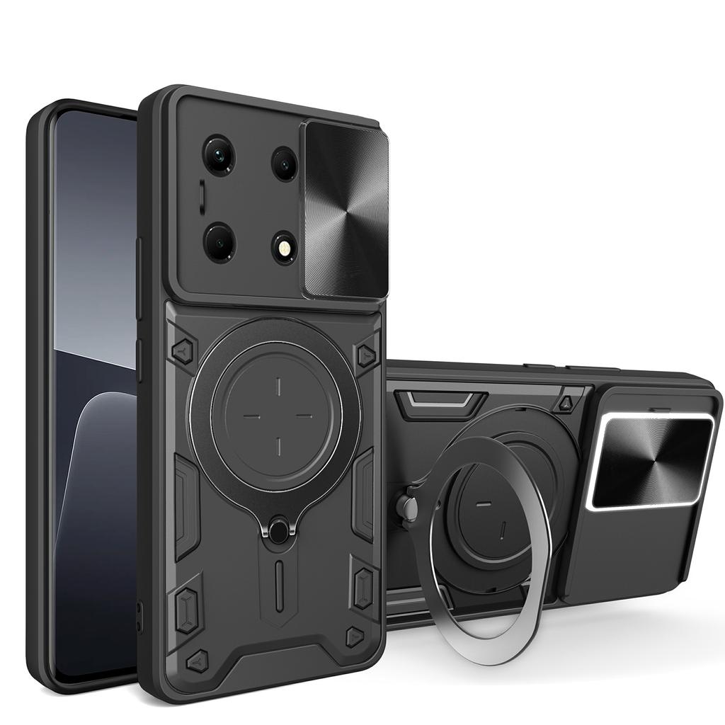 For Infinix Note 30 4G Shockproof Case TPU+PC Phone Cases with Kickstand,Slide Lens Lid