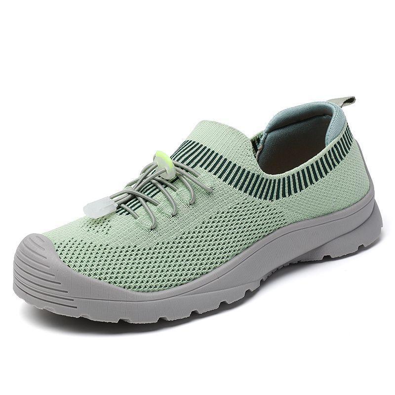 

Летающие тканые высокоэластичные сетчатые туфли на одной педали с мягкой подошвой, дышащие, для мам, полые, для ходьбы, удобные, женские 37