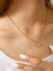 Korean Fashion Simple Elegant Light Luxury Exquisite Stainless Steel 18K Gold-Plated Diamond Love Pendant Necklace Female