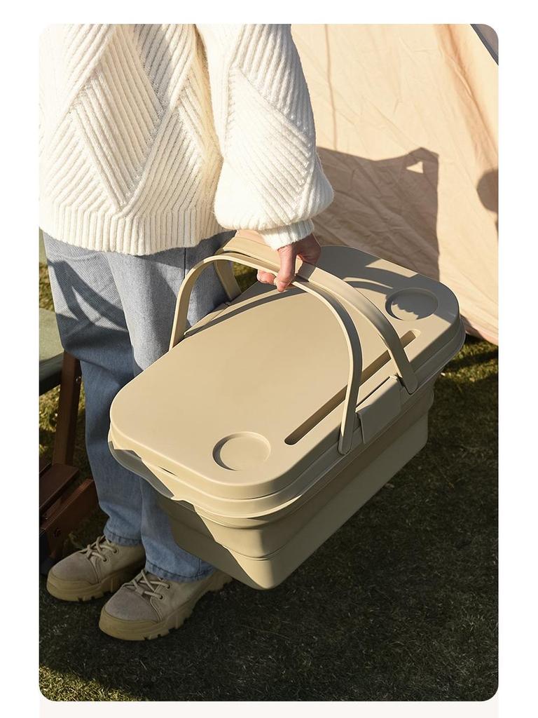 Collapsible Picnic Basket with Large Capacity for Outdoor and Car Use