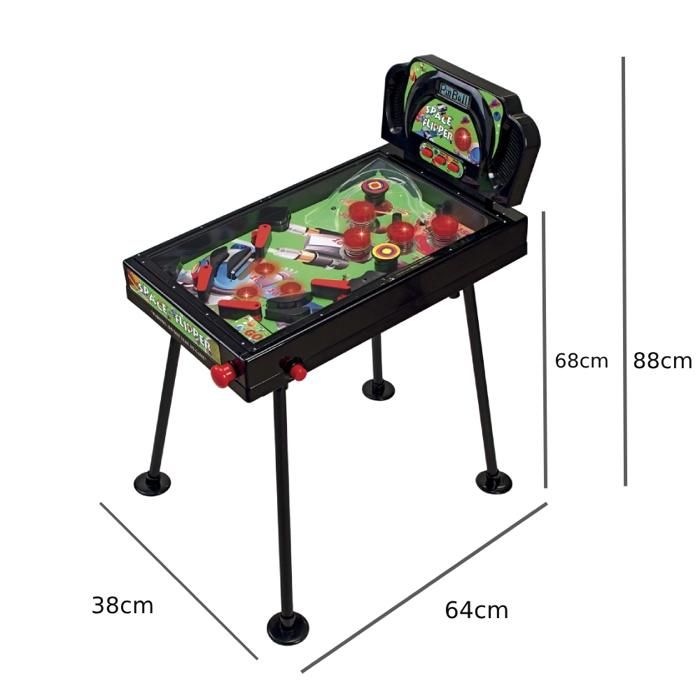 DEVESSPORT Pinball Space Flipper, Le Jeu D'arcade Électronique Avec Pieds. Effets Sonores Et Lumineux Pour Des Heures De Jeu !