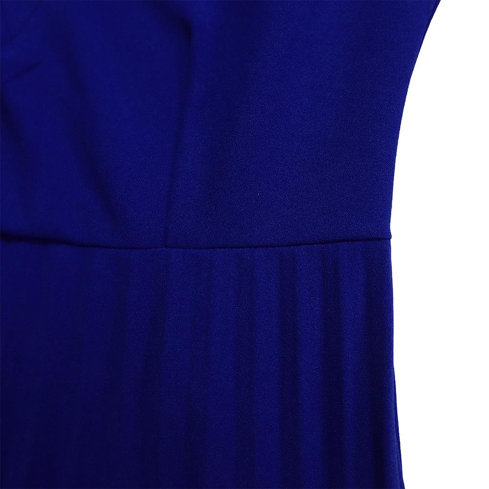 IHUASU Solid Color Print Spring Autumn Women's Autumn Long Sleeve V-neck Fashion Temperament Elegant Pleated Skirt High Waist Dress