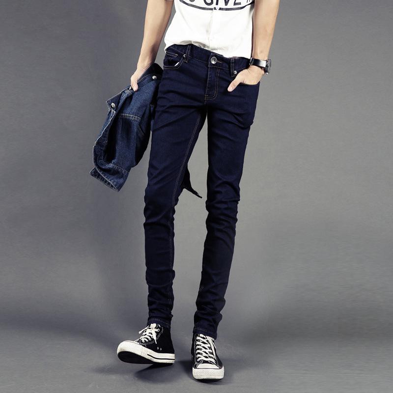 GURBAKS Мужские черные джинсы скинни облегающего кроя – Эластичные повседневные модные длинные брюки