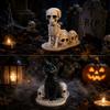 Halloween Dog Resin Figurine Distressed Vintage Skeleton for Tabletop Fireplace Decor