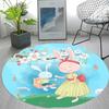 Cartoon Rabbit Flower Round Carpet Cute Animal Circle Rug Kids Playroom Bedroom Living Room Balcony Floor Mat Home Decor Doormat
