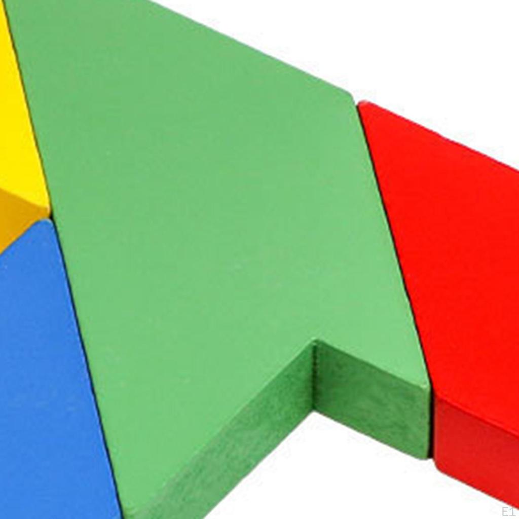 T Shape Puzzle Wooden Games,Colorful IQ Game,Jigsaw Brain Teaser for Birthday