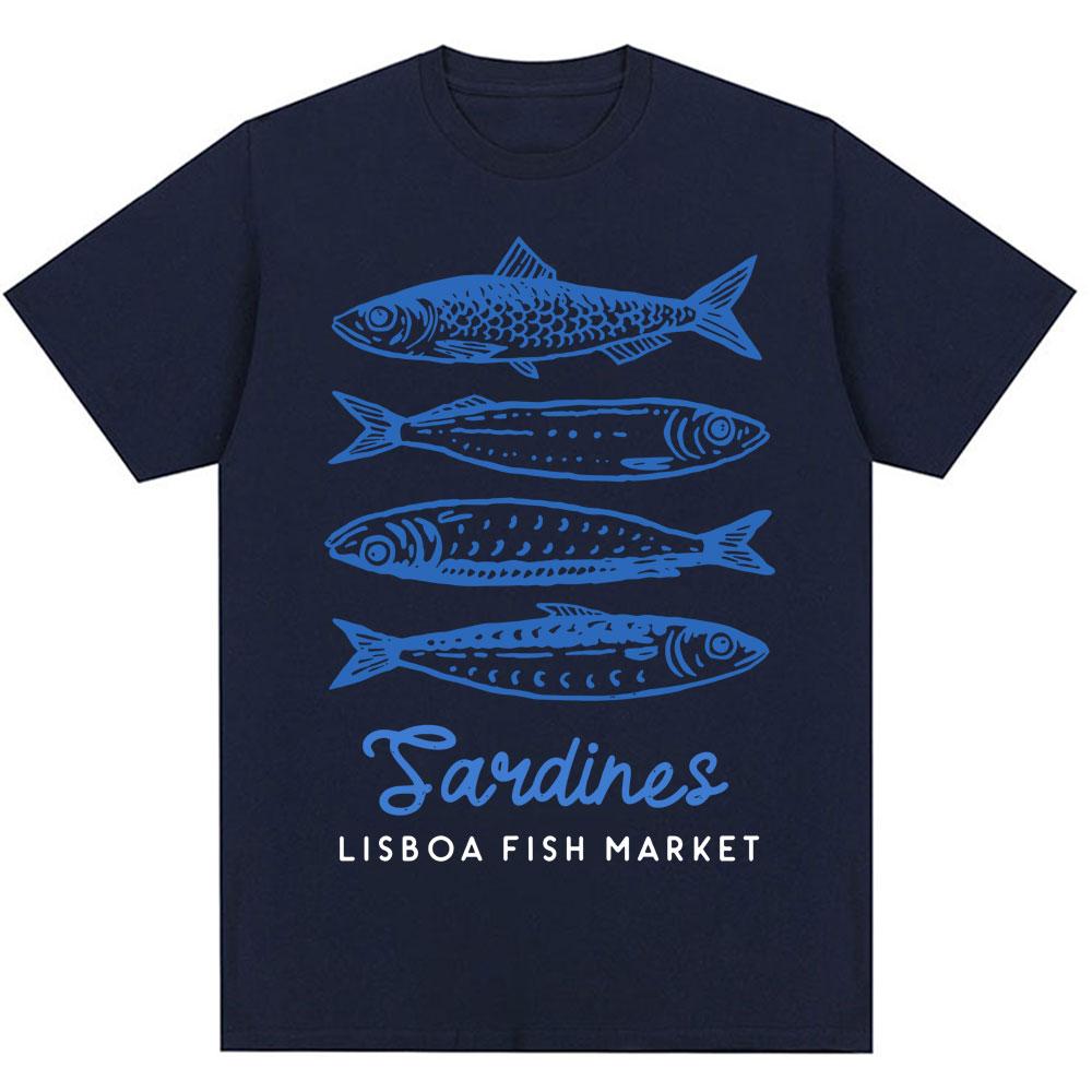 Funny Fish Market Print T-shirt Kawaii Fashion Men Women Harajuku High Quality T Shirts Loose Cotton Casual Summer T Shirt
