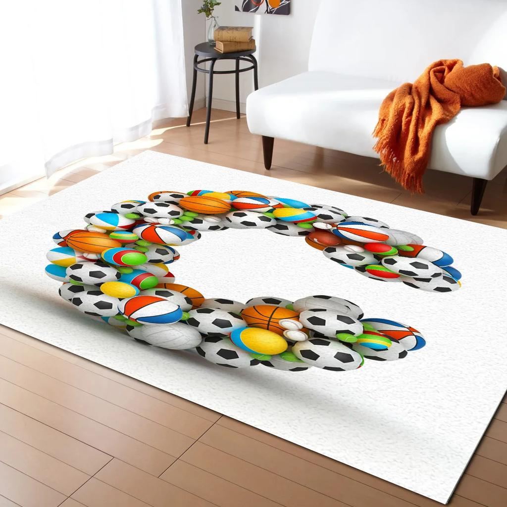 Football Carpet Ball Game Area Rug for Kids Boys Teens Playroom Soccer Doormat Sport Theme Indoor Floor Mat For Living Room Sofa