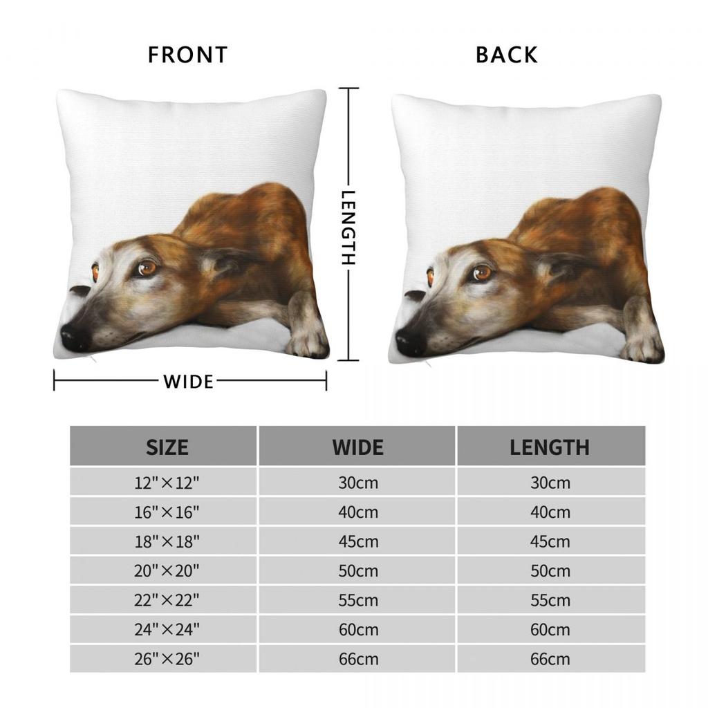 Lazy Brindle Greyhound Square Pillowcase Polyester Linen Velvet Pattern Zip Throw Pillow Case Sofa Cushion Cover 45X45