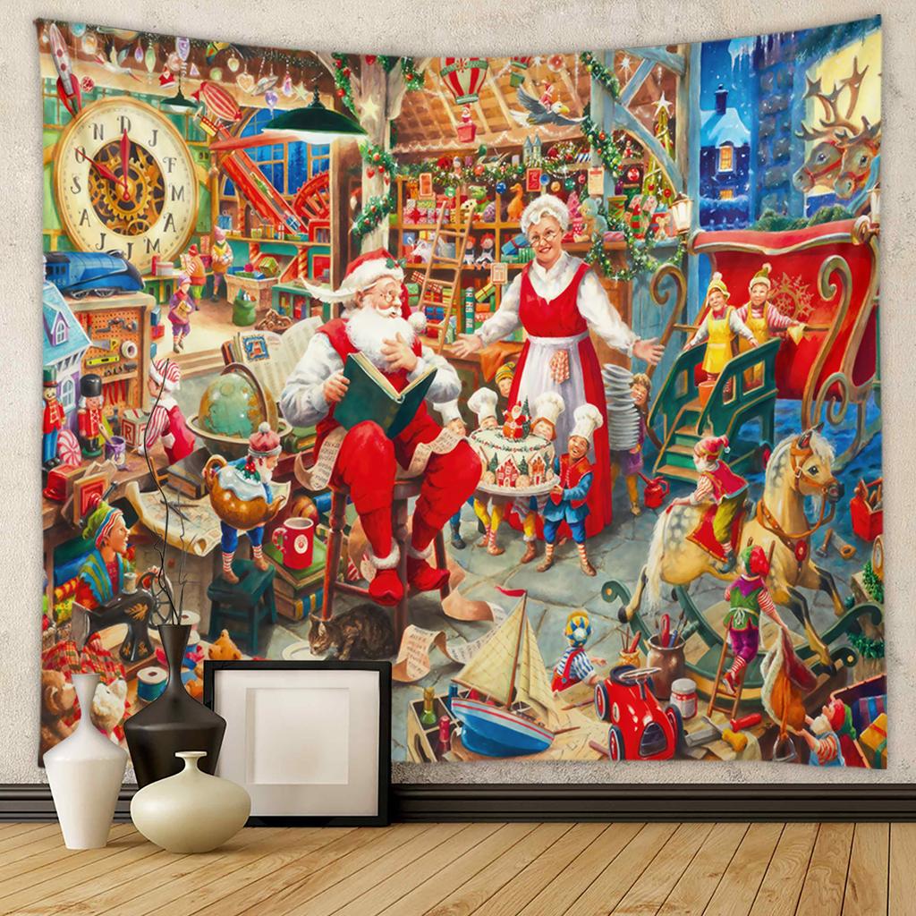 Grenzüberschreitender Außenhandelshintergrund, Stoffstil, hängender Stoff, Raum, hängender Stoff, Weihnachtsteppich