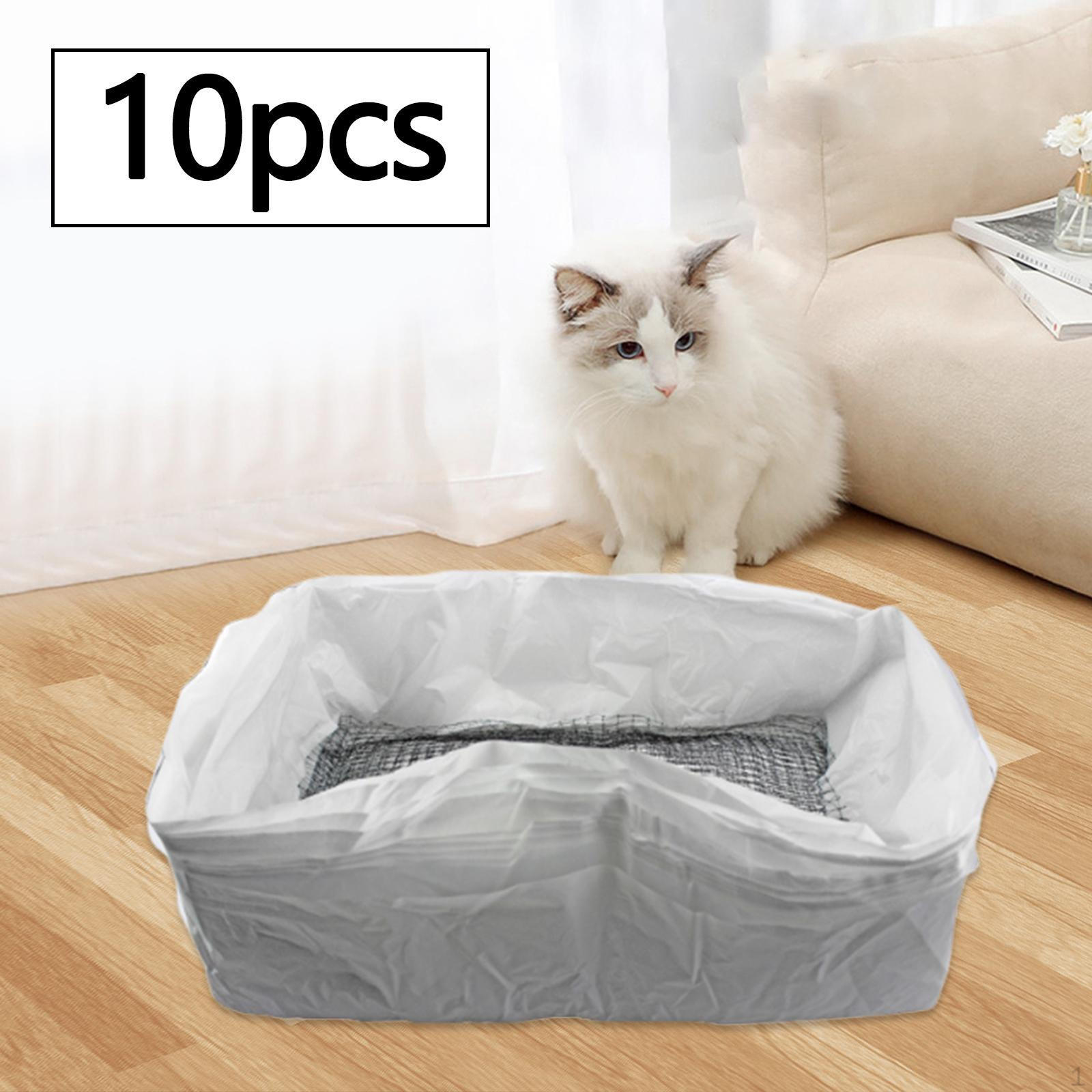 

10 Pieces Cat Poop Bags Litter Box Liners for Stainless Steel Sifting 37x26x13cm