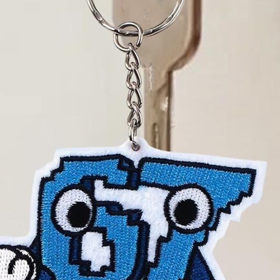 67 Klíčenka Modrý Kreslený Design Lehký Kompaktní Držák na Klíče Přívěsek na Batoh Dekorativní Přívěsek na Tašku