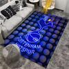 Tottenham Hotspur Logo Blau Neon Stil Teppich für Heimdekoration Geeignet zur Verwendung als Antirutsch für Wohnzimmer Schlafzimmer Sofas
