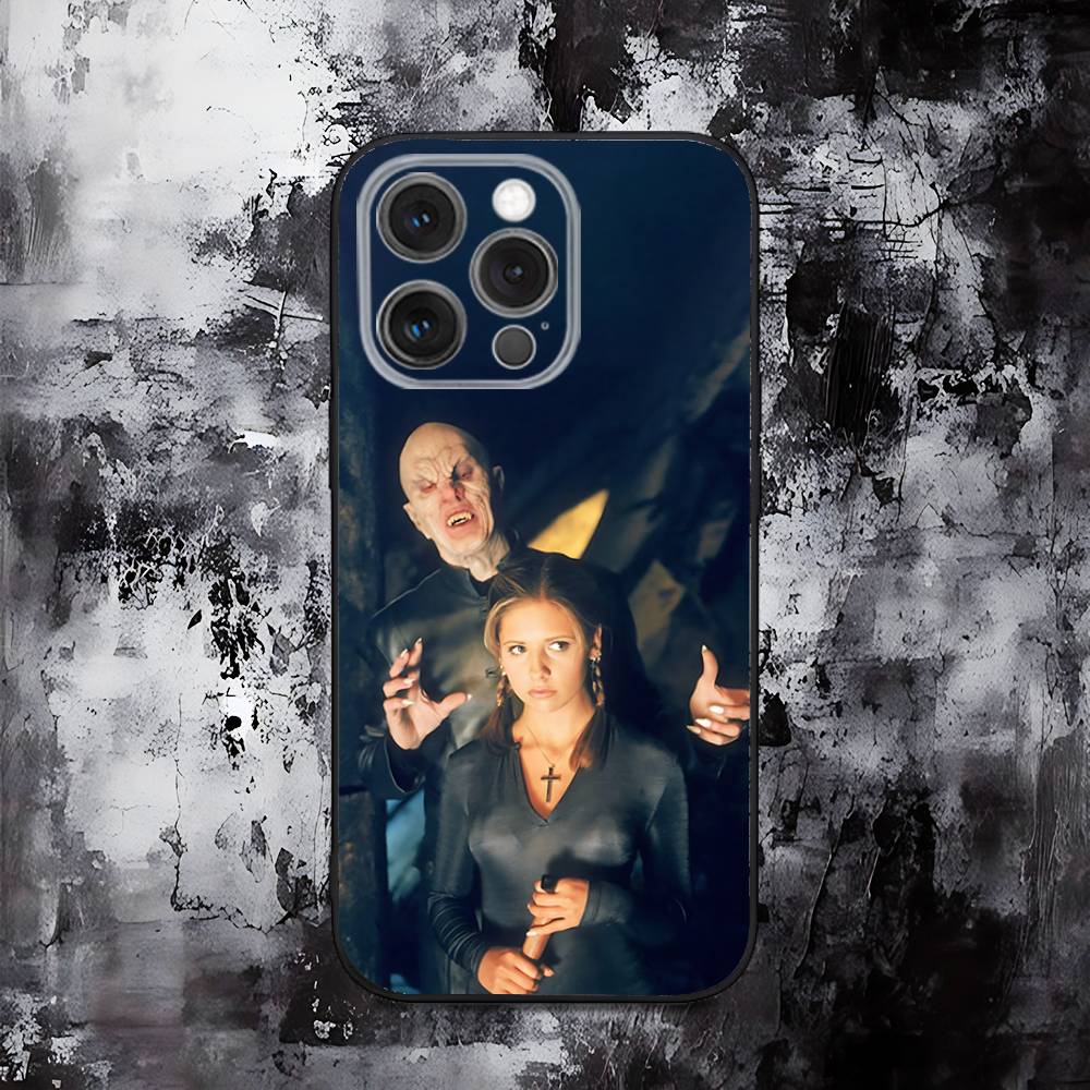 Buffy the Vampire Slayer Handyhülle Für iPhone 16,15,14,13,12,11,Pro,Max,Plus,X,XS,SE,E,Mini,Weiche Silikon Schwarze Hülle