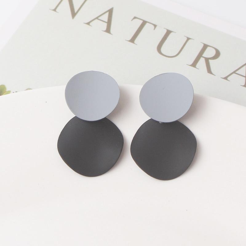 Gray Color Vintage Dangle Earrings for Women Gradient Resin Acrylic Statement Drop Earrings European&American Ear Accessories