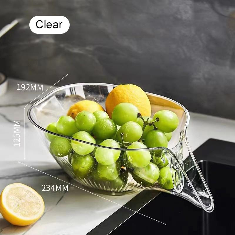 

Многофункциональная корзина для слива, дуршлаг для раковины с разделением влажного и сухого и нескользящей конструкцией, миска для мытья фруктов с контейнером-сеткой чистый