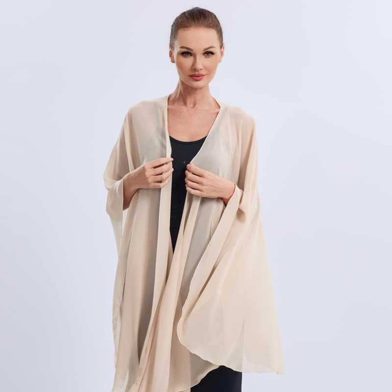 

Європейський та американський етнічний стиль, середньої довжини, однотонний пляжний шаль-шарф - вільна накидка для захисту від сонця для подорожей