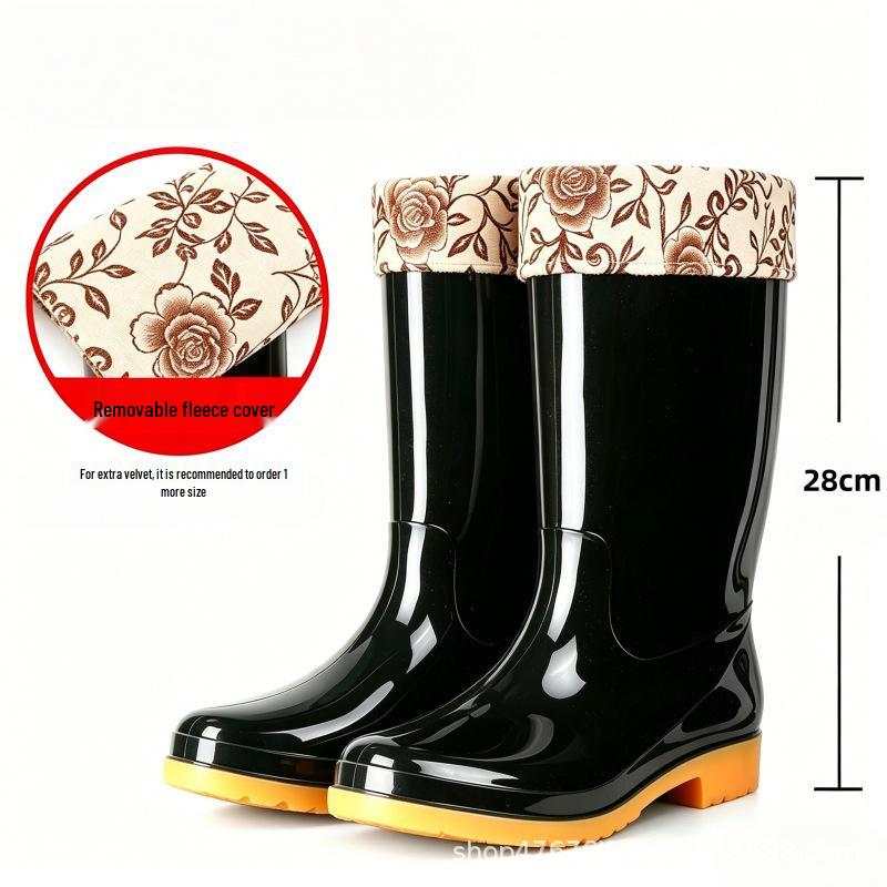 Rutschfeste, warme Gummistiefel für Damen mit hohem Schaft – Kostenloser Versand