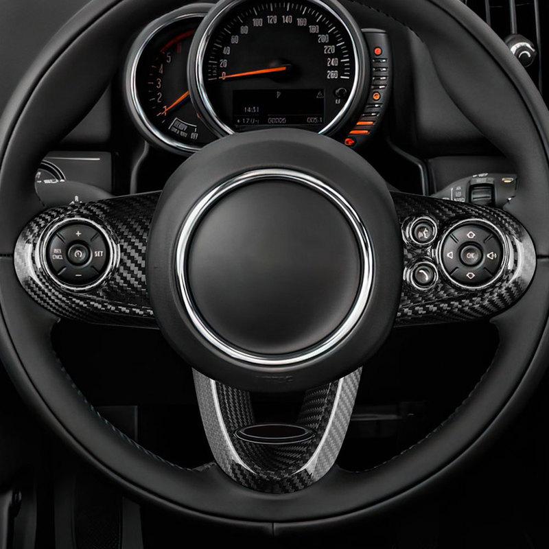 ABS Carbon Fiber Style Accessories For BMW Mini Cooper S JCW F54 F55 F56 F57 F60 Car Interior Steering Wheel Button Cover Decor