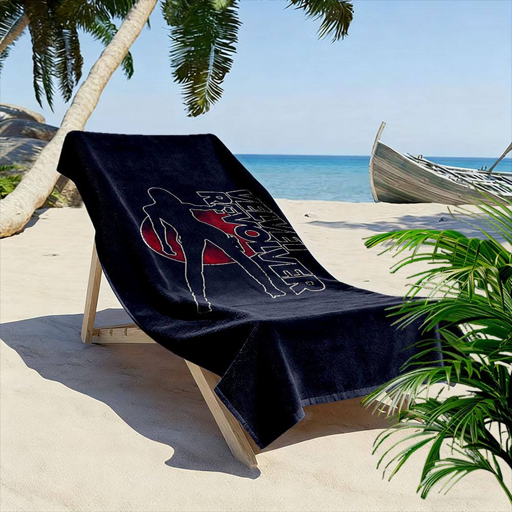 Velvet Revolver Silhouette Towel Beach Towel Quick-drying for Travel Outdoor Sports Jogging Beach and Swimming