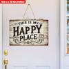 2D flat 20*10cm1pc "This Is My Happy Place" Vintage Style Wooden Decorative Sign, elegant Artistic pattern Wall Hanging Plaque, with No Electricity