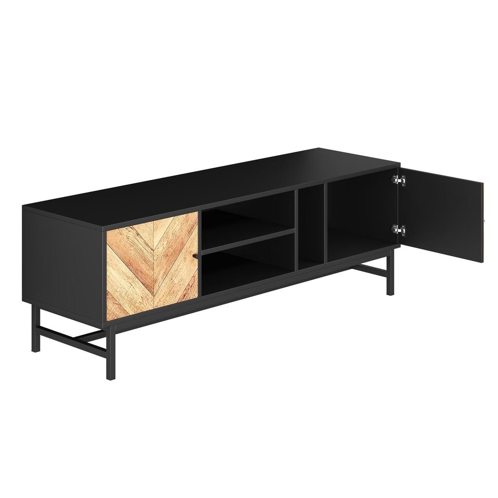TV Cabinet, TV Table with Versatile Storage Space, TV Cabinet with Stable Metal Legs