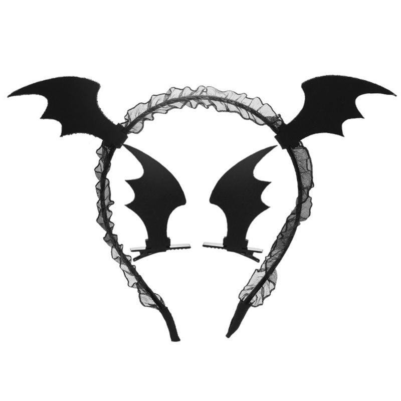 Halloween Bat Wing Shape Hairband Goth Kids Female Clip Headdress Goth Hair Clip for Hauntsed House Parties for Head Dec