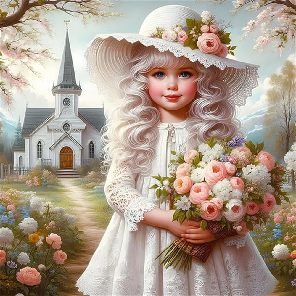Diamond Art Painting Kits Girl Horse Portrait Cross Stitch Needlework Diamond Embroidery Kits Figure Wall Decor