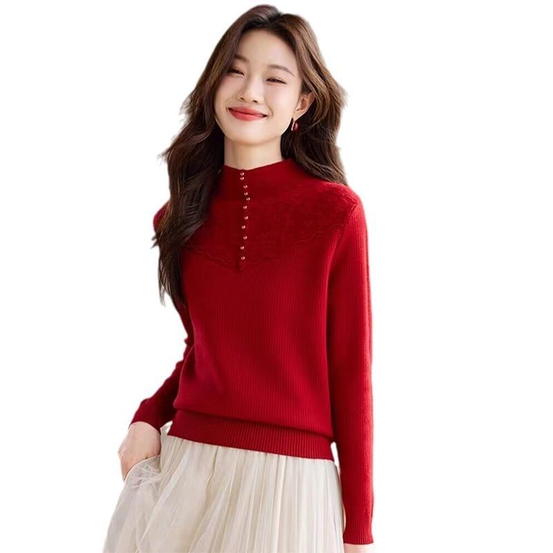 Winter inner velvet thickened bottoming shirt women's autumn and winter sweater fashion top new versatile