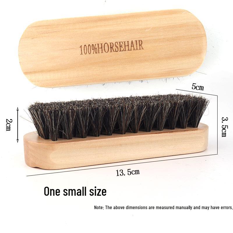 Beech Wood Horsehair Shoe Brush for Leather and Suede - Available in Large and Small Sizes