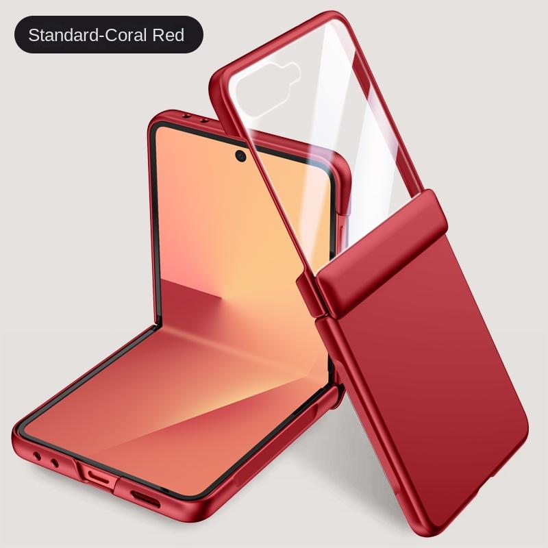 

For Samsung Galaxy Z Filp 7 Electroplated Skin Feel Spring Hinge HD Tempered Glass Film Non-Slip Non-Slip Phone Case For Galaxy Z Flip 7