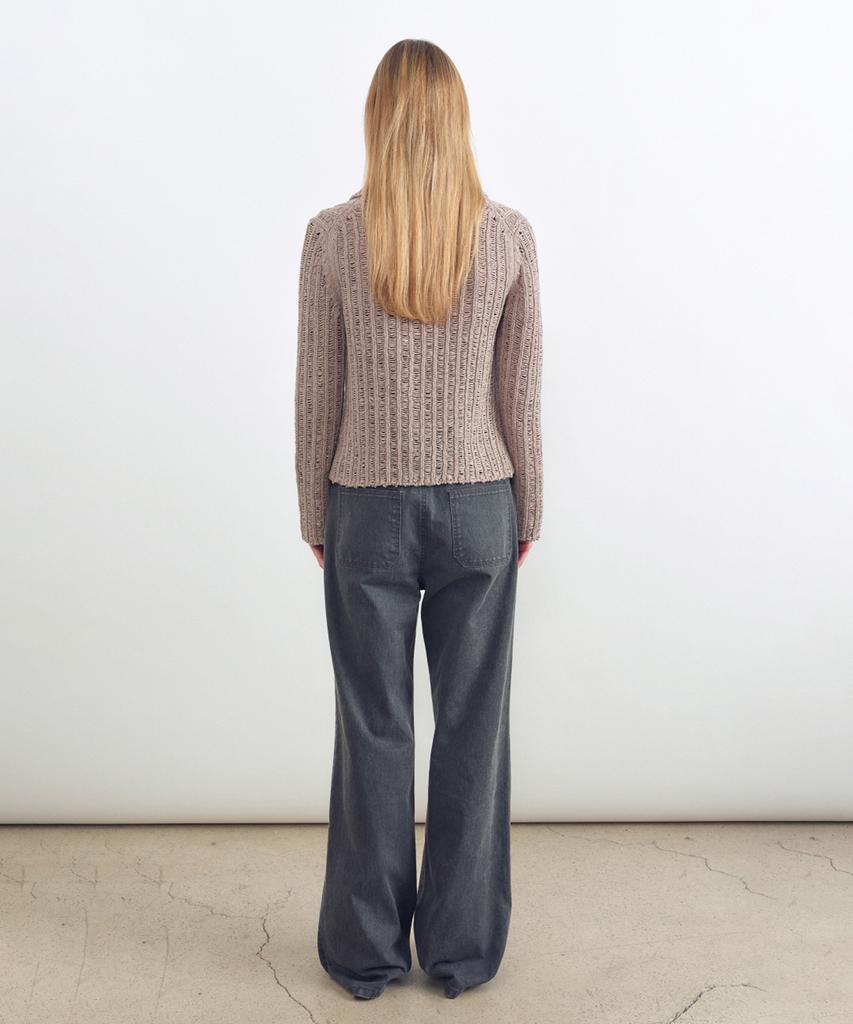 INSILENCE WOMEN Tape Knit Cardigan Beige