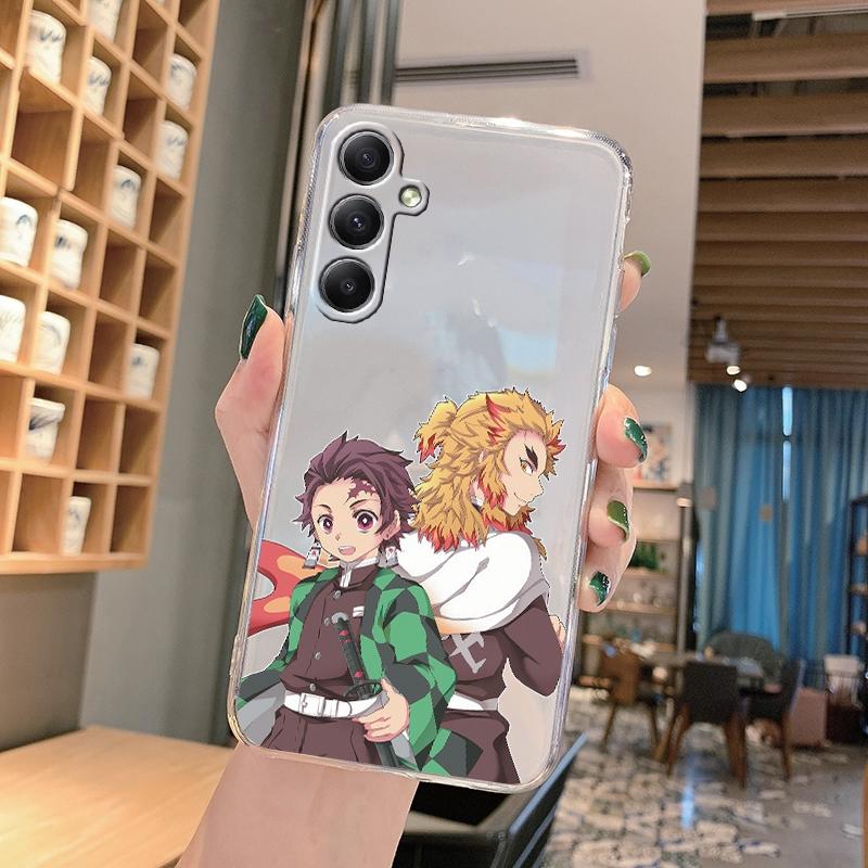 Anime Cartoon Patterned Soft Transparent Silicone Case For Samsung A55 M35 S24 Xiaomi Redmi Note 13 Poco C65 iPhone Camera Shockproof Protective Cover