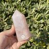 Natural Carved Pink Quartz Rose Crystal Point for Reiki Healing