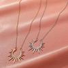 Sunflower pendant necklace retro metal open collarbone chain fashion creative jewelry women