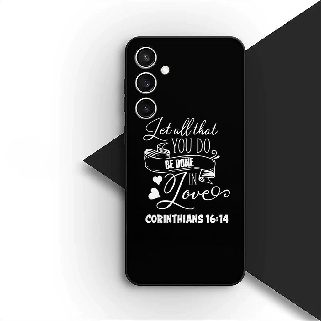 Bible Verse Christian Jehovah God Phone Cover Case for Samsung Galaxy S25 S24 S23 FE Ultra Plus S7 Edge S25+ S23+ A56 5G Casing