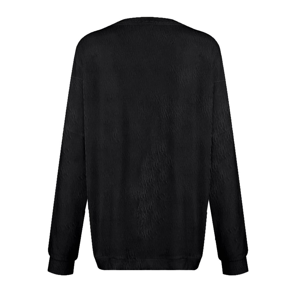Ladies Fashion Casual Long Sleeve Printed Round Neck  Pullover Top