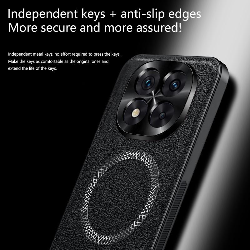For Redmi Note 14 Pro 4G 5G Case Magnetic Elegant Leather Wear-Resistant Lens Fully Covered Non-Slip Grip Edge Cover Shell