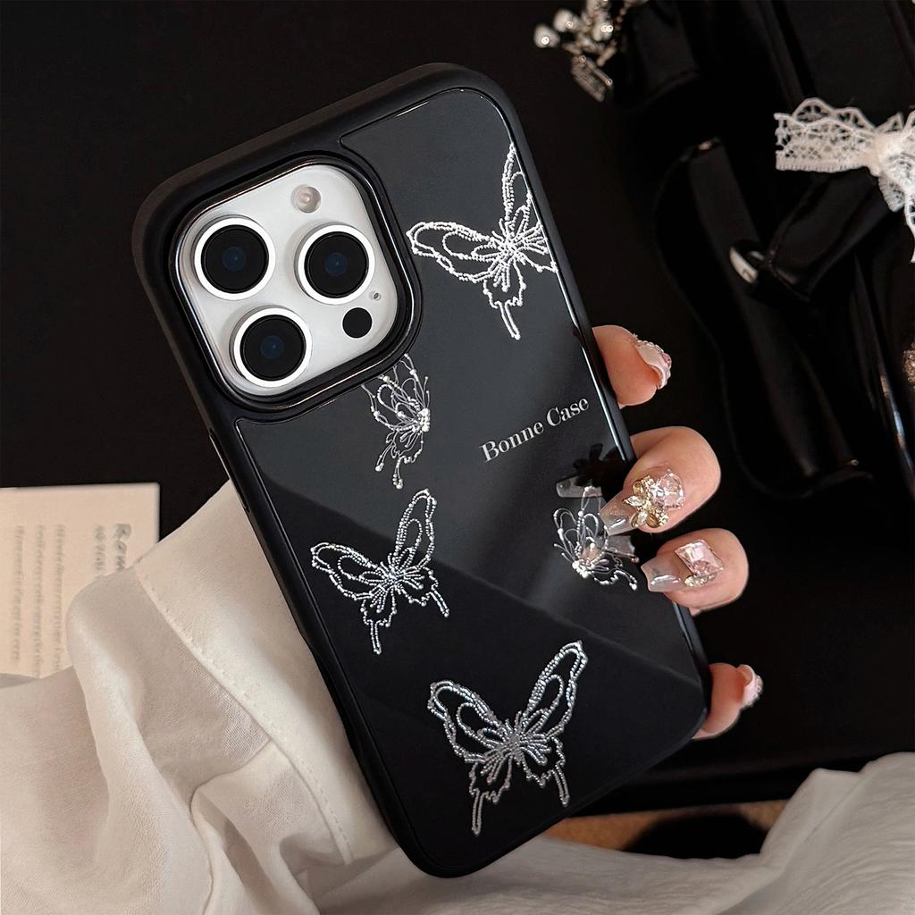Gilt Ins Butterfly Iphone17 Apple 15promax Mobile Phone Case 13/14 Glass 12 Suitable for 16plus High-quality Mobile Phone Case