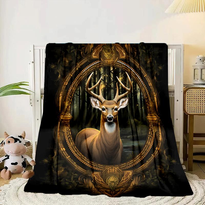 Deer With Floral Crown Blanket Flannel Blanket Throw Blanket Sofa Cover Blanket Soft Premium Blanket Picnic Blanket Tv Blanket Gifts