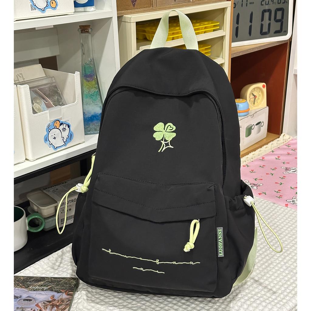 Schoolbag New Ins Style Niche Backpack Female Cute Embroidery Large Capacity Schoolbag Junior High School Student Leisure Travel Backpack