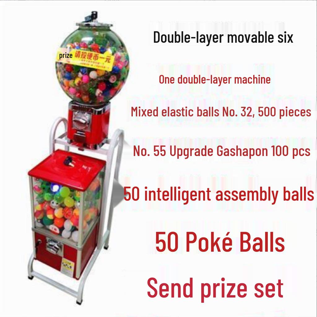 Gashapon Toy Coin-Operated 32mm Bouncy Ball Vending Machine - Amusement Self-Service Unit
