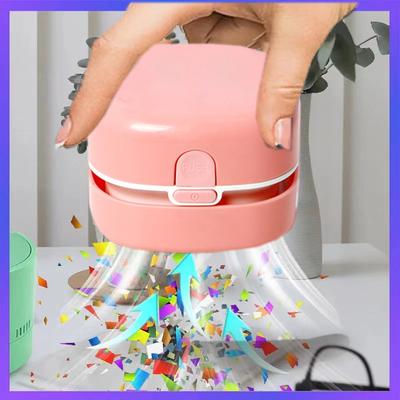 Een Mini Desktop Gereedschap Opladen Draadloos Handheld Toetsenbord Schoonmaken Stofzuiger Student Gum Potloodslijpsel Schoonmaken