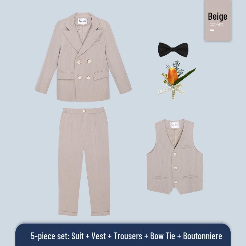 Children's Autumn Formal Wear: British-Style Blazer and Suit Set for Boys, Ideal for Weddings and Performances